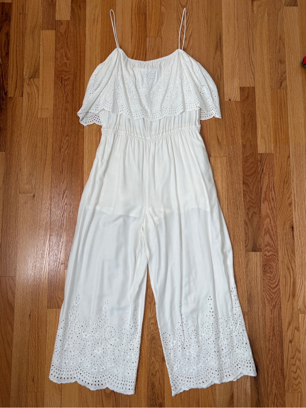 Topshop White Eyelet Jumpsuit